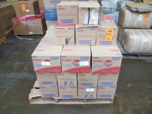 (44 BOXES) WYPALL TOWELS, 12.5" X 16.8" SIZE, DISPOSABLE TOWELS MATERIAL. WYPALL X-70 MANUFACTURED RAGS, WHITE FAST ABSORBING, DURABLE, SOFT AND FLEXIBLE. LOADING & HANDLING FEE $30-4106